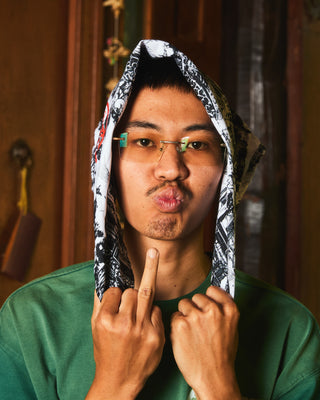 White Dragon Print Bandana
