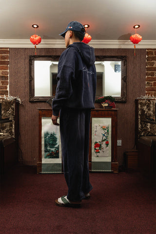 Blue Essential Zip Up Hoodie