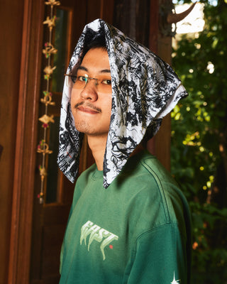 White Dragon Print Bandana