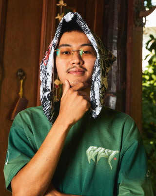 White Dragon Print Bandana